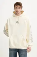 Mikina Vans pánská, béžová barva, s kapucí, s potiskem, VN000M2QC9F1