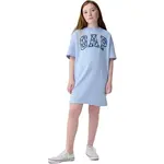 GAP V-FR LOGO Dívčí šaty, světle modrá, velikost