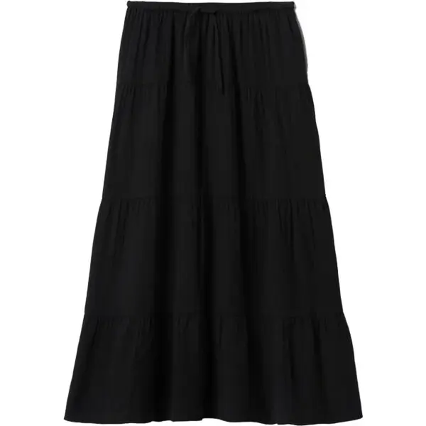 GAP GAUZE TIERED Dámská sukně, černá, velikost