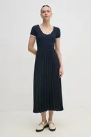 Šaty Tommy Hilfiger tmavomodrá barva, midi, WW0WW44618