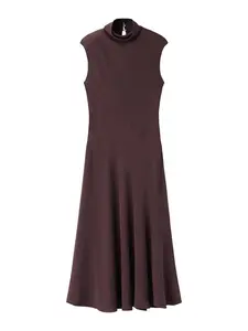 MANGO Šaty  tmavohnedá
