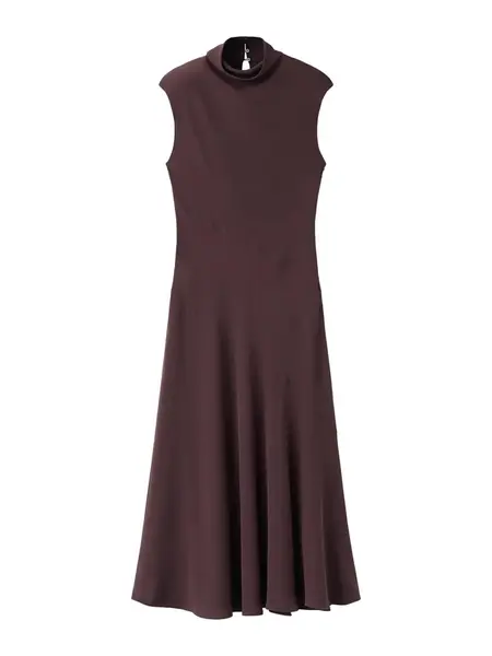 MANGO Šaty  tmavohnedá
