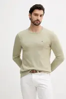 Bavlněný svetr Tommy Hilfiger pánský, zelená barva, MW0MW39999