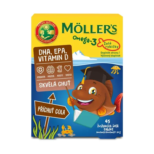 Mollers Omega-3 Želé rybičky Cola 45 želé tablet