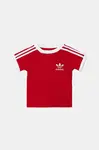 Dětské bavlněné tričko adidas Originals červená barva, s aplikací, JY0146
