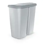 Odpadkový koš Prosperplast COMPACTA Q DUO, 45 l popelavá se světle šedým víkem