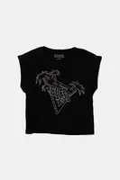 Dětské bavlněné tričko Guess černá barva, J5GI32 K8HM4