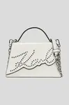 Kožená kabelka Karl Lagerfeld K/SIGNATURE bílá barva, A3W30044