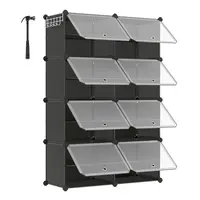 REGÁL NA BOTY, černá, 83/125/32 cm