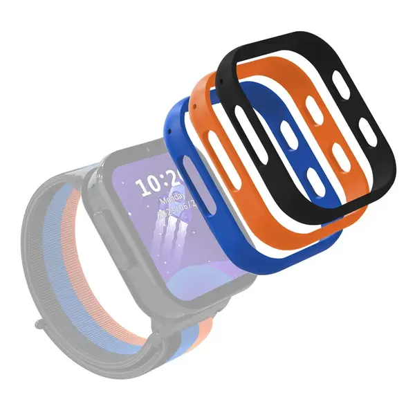 Náhradní silikonové rámečky pro chytré hodinky inSPORTline Cubbio 3ks černo-modro-oranžová