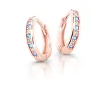 Cutie Jewellery Půvabné kruhové náušnice z růžového zlata C3342-80-X-4 světle modrá