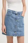 Džínová sukně Pepe Jeans MINI SKIRT HW GLITTER