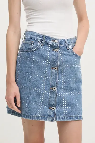 Džínová sukně Pepe Jeans MINI SKIRT HW GLITTER