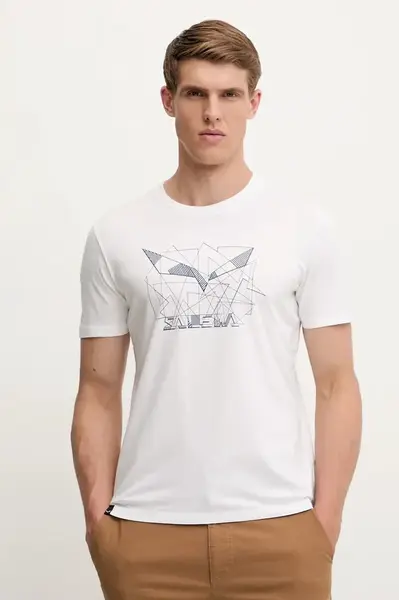 Sportovní triko Salewa Eagle pánské, bílá barva, 00.0000029100