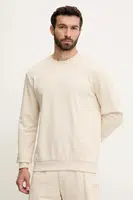 Mikina EA7 Emporio Armani pánská, béžová barva, hladká, AF10432.7M000151