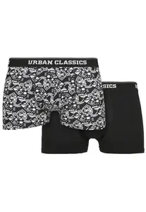 Organic Boxer Shorts 2-Pack Detail AOP+Black