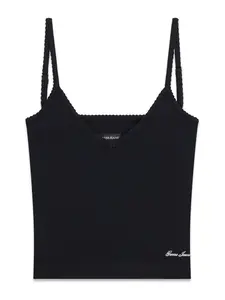 GUESS JEANS Top  čierna / biela