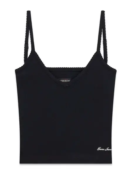 GUESS JEANS Top  čierna / biela
