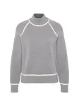 Vero Moda Petite Sveter 'VMGOLD'  sivá melírovaná / biela
