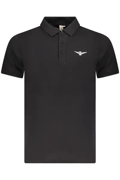 Černé pánské polo triko s krátkým rukávem