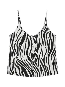 VERO MODA Top 'VMMYMILO'  svetlosivá / čierna