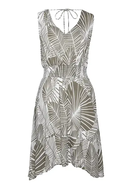 s.Oliver Plážové šaty  tmavozelená / šedobiela