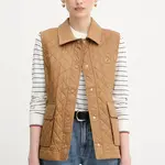 Vesta Tommy Hilfiger dámská, hnědá barva, přechodná, WW0WW45638