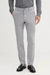 Kalhoty BOSS H-Kane1 pánské, šedá barva, ve střihu chinos, 50543304