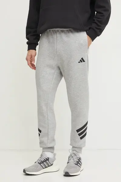 Tepláky adidas Future Icons šedá barva, s potiskem, JD4867