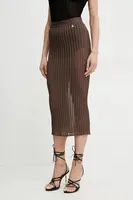 Sukně Patrizia Pepe hnědá barva, midi, 2G1029 K254