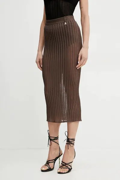 Sukně Patrizia Pepe hnědá barva, midi, 2G1029 K254