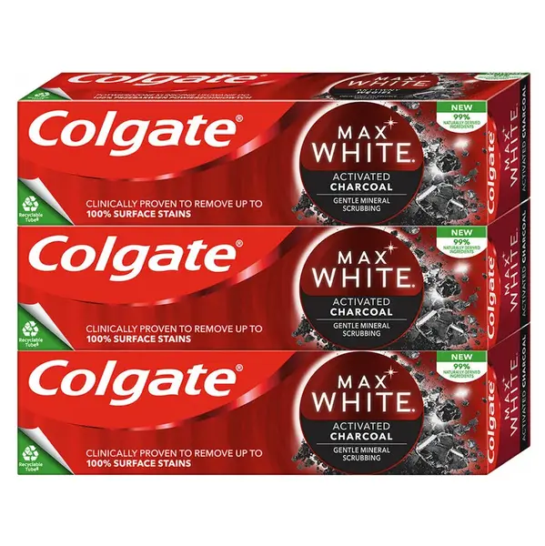 COLGATE Zubní pasta Max White Charcoal  3 x 75 ml