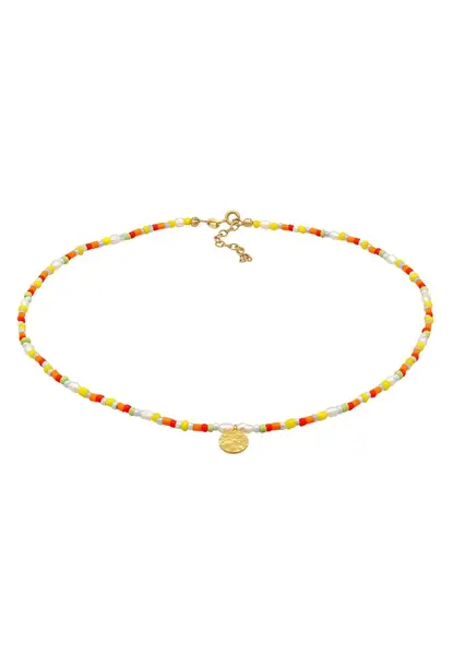 ELLI Retiazka  zlatá / zelená / červená / biela