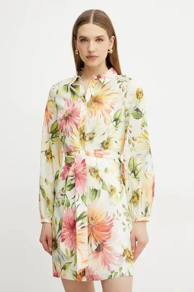 Šaty Guess FAITH béžová barva, mini, W5GK65 WH6C0