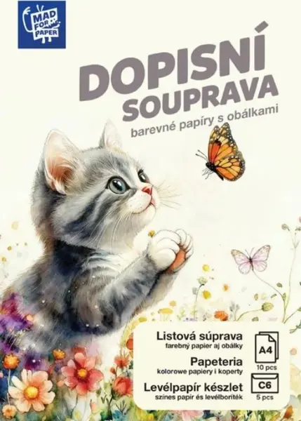 Dopisní papír barevný LUX 5+10 (Kočka)