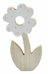 Kytička 17,5cm bílá dřevo