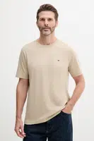 Bavlněné tričko Tommy Hilfiger béžová barva, MW0MW39995