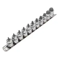 Zástrčné hlavice Torx 3/8", nízkoprofilové, na liště, T10-T60, 11 ks - ASTA