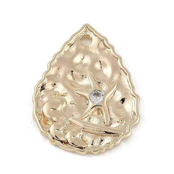 Brass Micro Pave Clear Cubic Zirconia Pendants