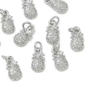 Brass Micro Pave Cubic Zirconia Pendants