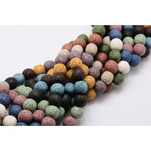 Natural Lava Rock Bead Strands