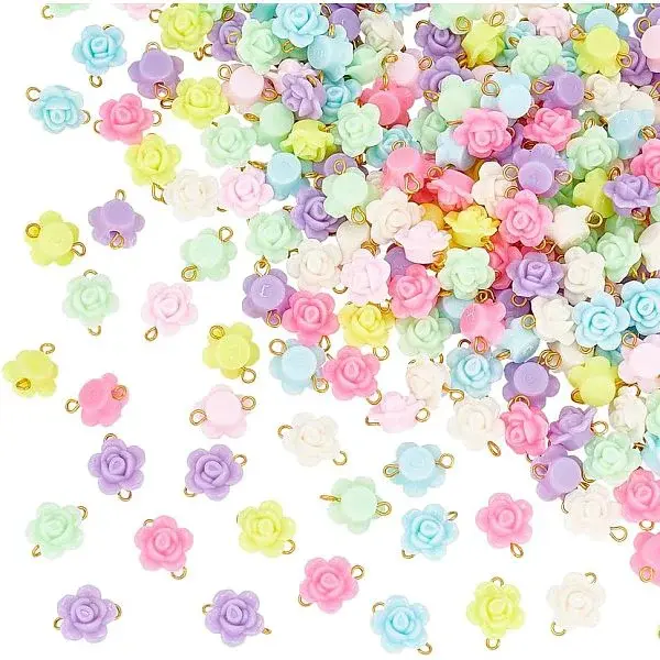 200Pcs Opaque Acrylic Beads Connector Charms