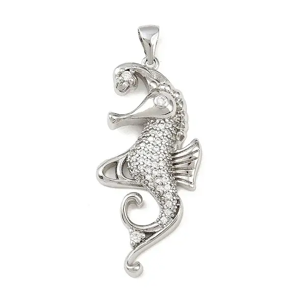 Ocean Brass Micro Pave Cubic Zirconia Pendants