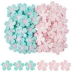 60Pcs 2 Colors Flower Polyester Ornament Accessories