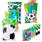 30Pcs 3 Style Rectangle Plastic Football Printed Gift Storage Bags with Hole Handles