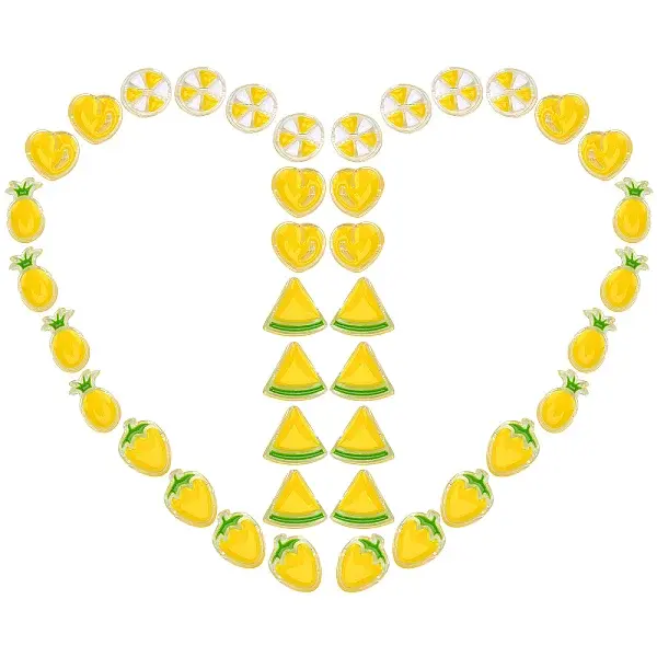 40Pcs 5 Style Transparent Enamel Acrylic Beads