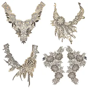 4 Style Flower Pattern Polyester Computerized Embroidered Appliques