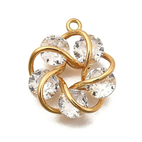 Brass Micro Pave Cubic Zirconia Pendants