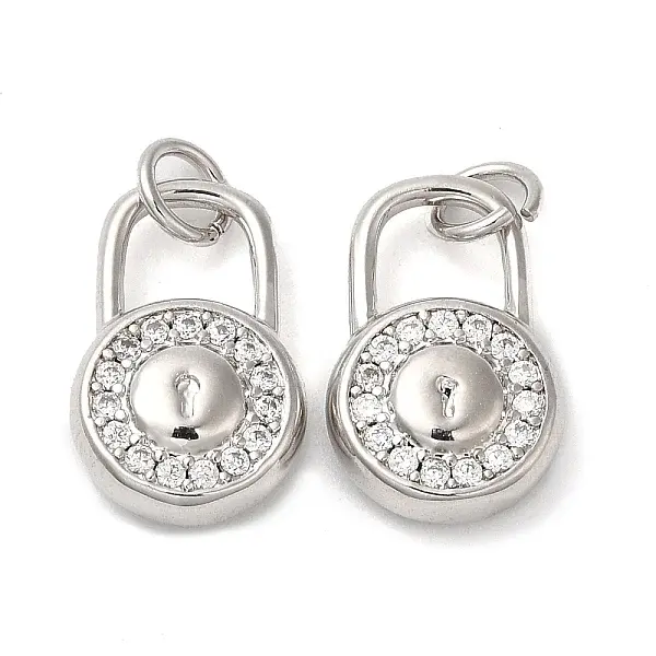 Brass Micro Pave Cubic Zirconia Pendants