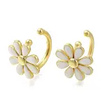 Rack Plating Flower Brass Cuff Earrings
